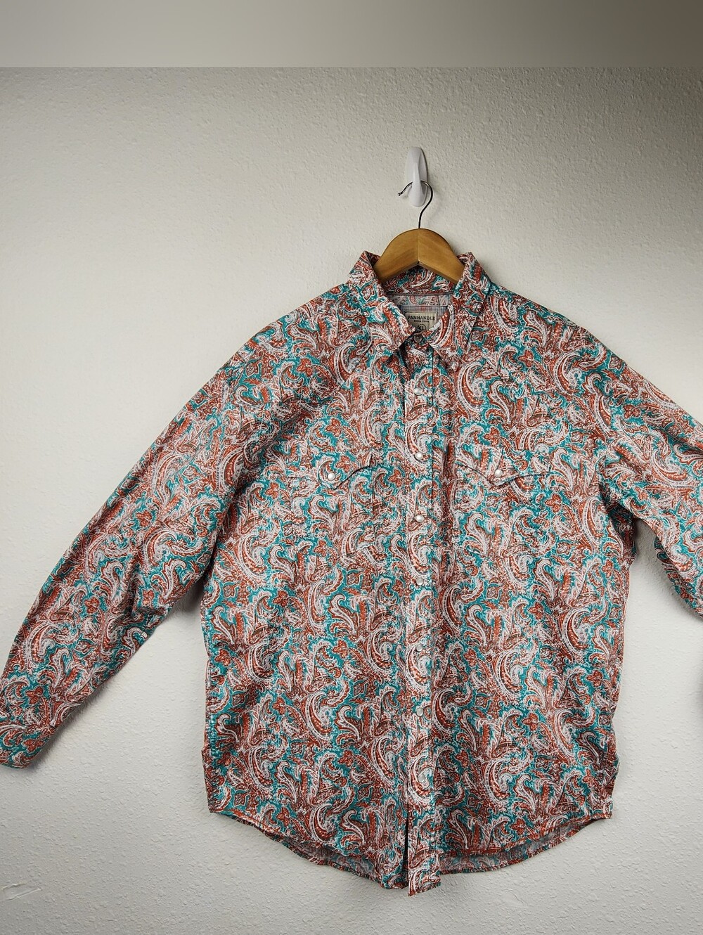 Panhandle Rough Stock XL Paisley Western Pearl Snap Shirt Cowboy Rodeo Stretch